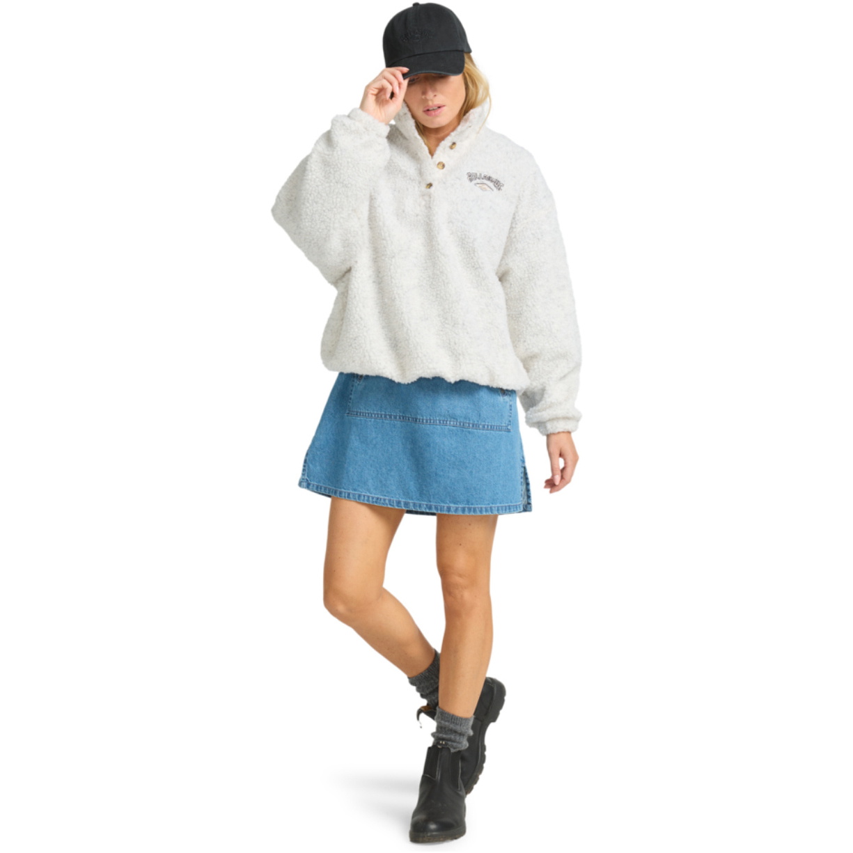 2025 Billabong Womens Run The Road Pullover Sweatshirt EBJPF00113 - Whitecap
